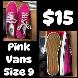 Pink Vans womens size 9